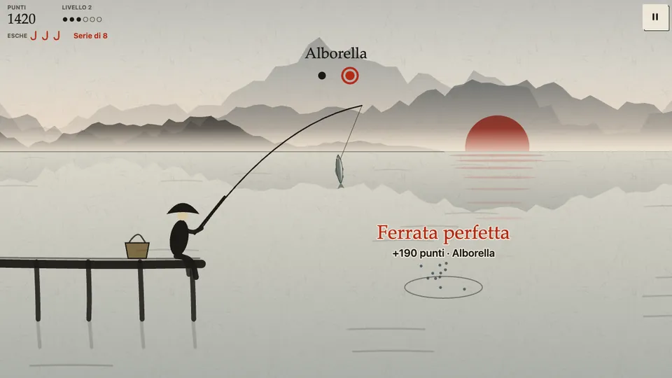 Schermata di Molo all'Alba durante una sessione di gioco.